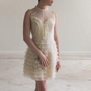 Free People Tiered Ruffle Lace Mini Dress